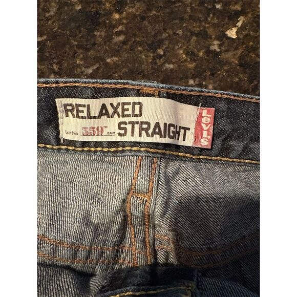 Levi's Men's 559 Relaxed Straight Jeans Blue Size 40BT 40x32 Dark Wash - Picture 10 of 11